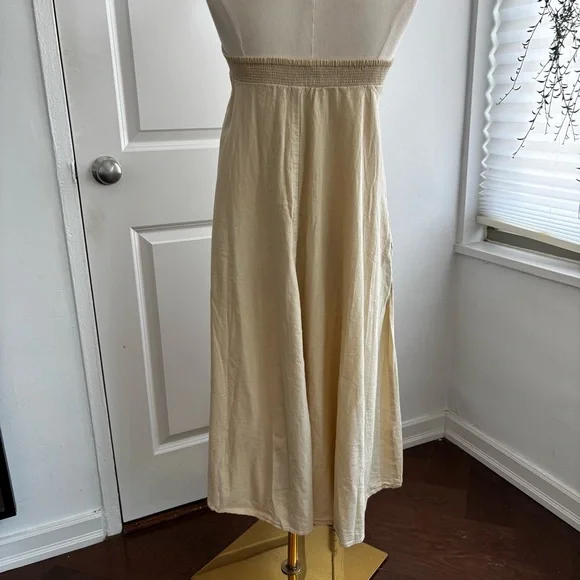ZARA Beige Strapless Linen Dress - Picture 9 of 10
